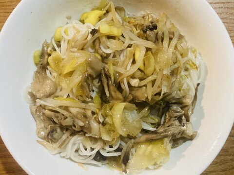 舞茸ともやしのそうめん